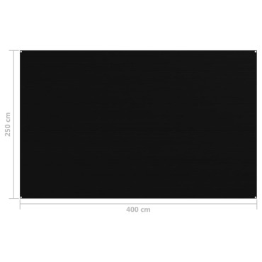 vidaXL Χαλί Σκηνής Μαύρο 250 x 400 εκ.