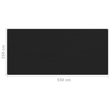 vidaXL Χαλί Σκηνής Μαύρο 250 x 550 εκ.