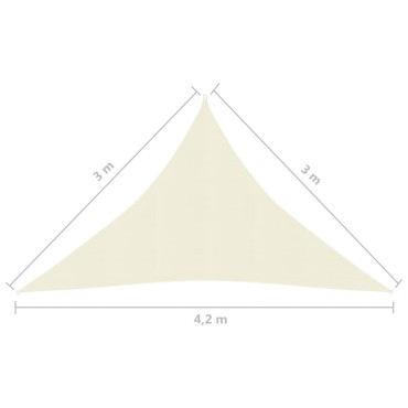 vidaXL Πανί Σκίασης Κρεμ 3 x 3 x 4,2 μ. από HDPE 160 γρ/μ²