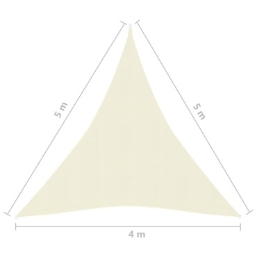 vidaXL Πανί Σκίασης Κρεμ 4 x 5 x 5 μ. από HDPE 160 γρ./μ²