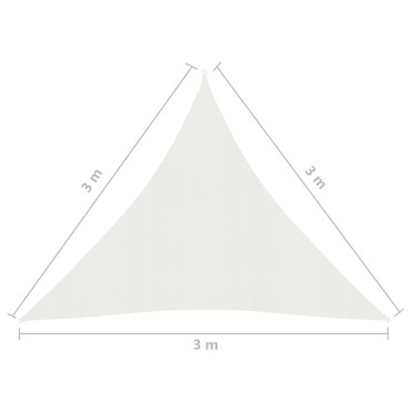 vidaXL Πανί Σκίασης Λευκό 3 x 3 x 3 μ. από HDPE 160 γρ/μ²