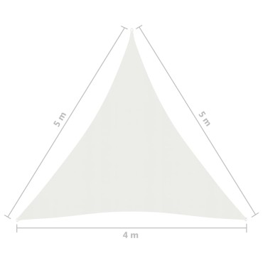 vidaXL Πανί Σκίασης Λευκό 4 x 5 x 5 μ. από HDPE 160 γρ./μ²