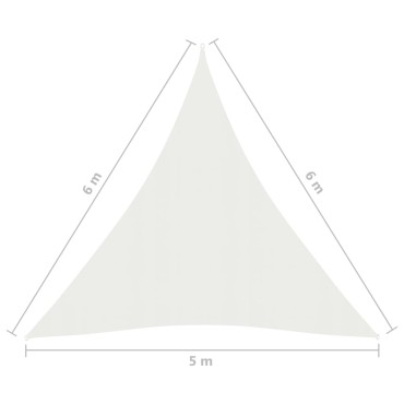 vidaXL Πανί Σκίασης Λευκό 5 x 6 x 6 μ. από HDPE 160 γρ./μ²