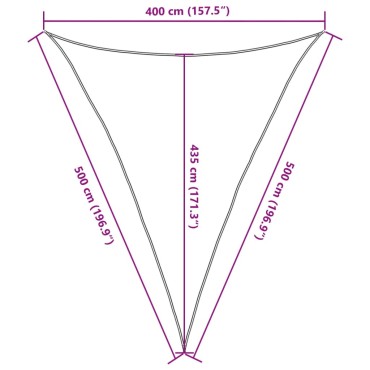 vidaXL Πανί Σκίασης Καφέ 4 x 5 x 5 μ. από HDPE 160 γρ./μ²