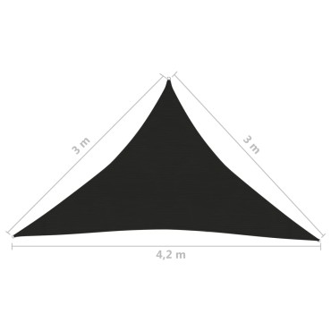 vidaXL Πανί Σκίασης Μαύρο 3 x 3 x 4,2 μ. από HDPE 160 γρ./μ²
