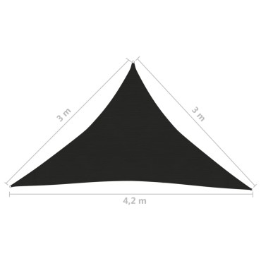 vidaXL Πανί Σκίασης Μαύρο 3 x 3 x 4,2 μ. από HDPE 160 γρ./μ²