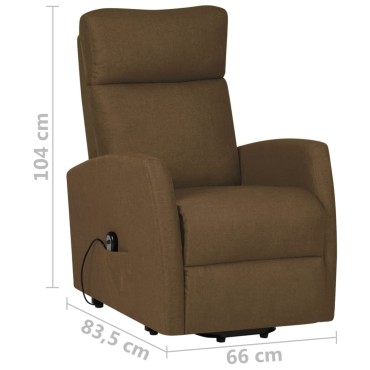 vidaXL Πολυθρόνα με Ανύψωση Καφέ Υφασμάτινη 65x97x104,5cm 1 τεμ.