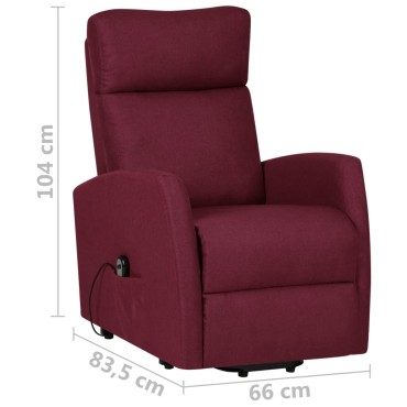 vidaXL Πολυθρόνα με Ανύψωση Μοβ Υφασμάτινη 65x97x104,5cm 1 τεμ.