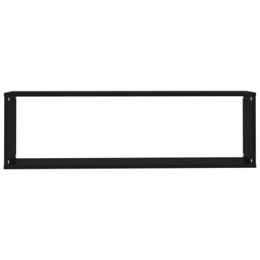 vidaXL Ράφια Κύβοι Τοίχου 2 τεμ. Μαύρα 100x15x30cm Επεξ. Ξύλο