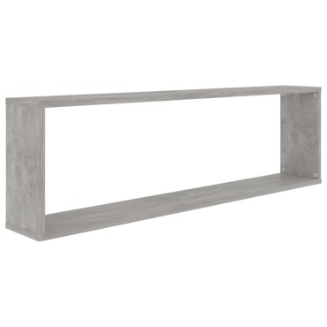 vidaXL Ράφια Κύβοι Τοίχου 2 τεμ. Γκρι Σκυρ. 100x15x30cm Επεξ. Ξύλο