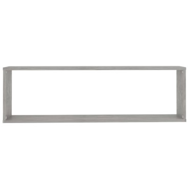 vidaXL Ράφια Κύβοι Τοίχου 2 τεμ. Γκρι Σκυρ. 100x15x30cm Επεξ. Ξύλο