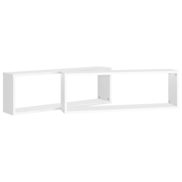 vidaXL Ράφια Κύβοι Τοίχου 2 τεμ. Λευκά 80x15x26,5cm Επεξ. Ξύλο