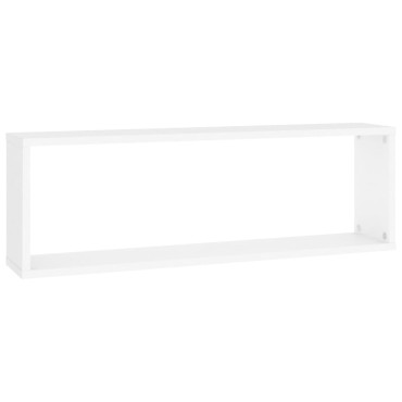 vidaXL Ράφια Κύβοι Τοίχου 2 τεμ. Λευκά 80x15x26,5cm Επεξ. Ξύλο