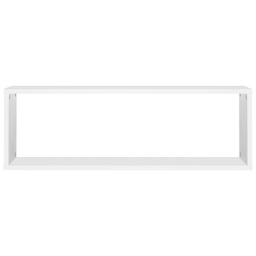 vidaXL Ράφια Κύβοι Τοίχου 2 τεμ. Λευκά 80x15x26,5cm Επεξ. Ξύλο