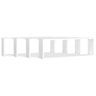 vidaXL Ράφια Κύβοι Τοίχου 4 τεμ. Λευκά 80x15x26,5cm Επεξ. Ξύλο