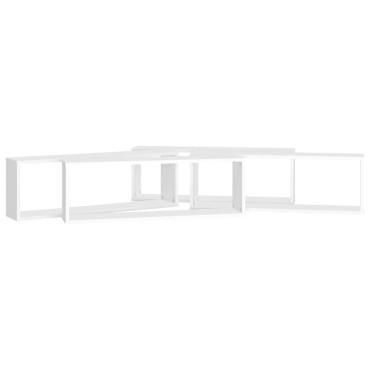 vidaXL Ράφια Κύβοι Τοίχου 4 τεμ. Λευκά 80x15x26,5cm Επεξ. Ξύλο