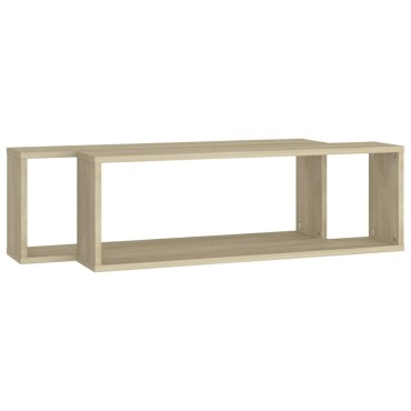 vidaXL Ράφια Κύβοι Τοίχου 2 τεμ. Sonoma Δρυς 80x15x26,5cm Επεξ. Ξύλο