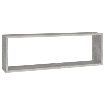 vidaXL Ράφια Κύβοι Τοίχου 2 τεμ. Γκρι Σκυρ. 80x15x26,5cm Επεξ. Ξύλο