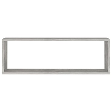 vidaXL Ράφια Κύβοι Τοίχου 4 τεμ. Γκρι Σκυρ. 80x15x26,5cm Επεξ. Ξύλο
