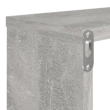 vidaXL Ράφια Κύβοι Τοίχου 4 τεμ. Γκρι Σκυρ. 80x15x26,5cm Επεξ. Ξύλο