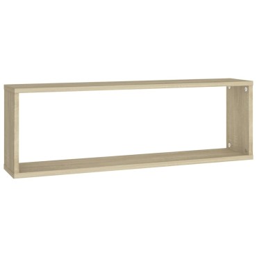 vidaXL Ράφια Κύβοι Τοίχου 4 τεμ. Sonoma Δρυς 80x15x26,5cm Επεξ. Ξύλο