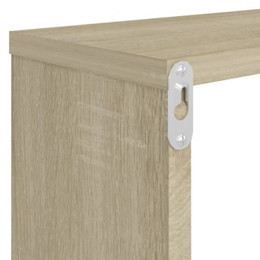 vidaXL Ράφια Κύβοι Τοίχου 4 τεμ. Sonoma Δρυς 80x15x26,5cm Επεξ. Ξύλο