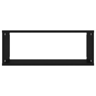 vidaXL Ράφια Κύβοι Τοίχου 2 τεμ. Μαύρα 60x15x23cm από Επεξ. Ξύλο