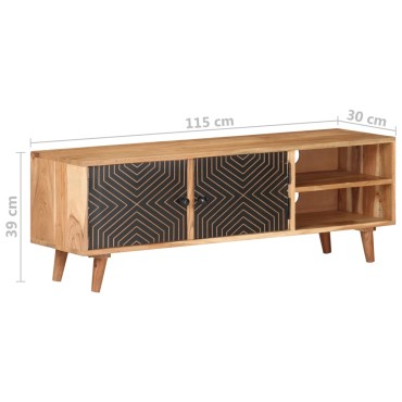 vidaXL Έπιπλο Τηλεόρασης 115x30x39cm από Μασίφ Ξύλο Ακακίας