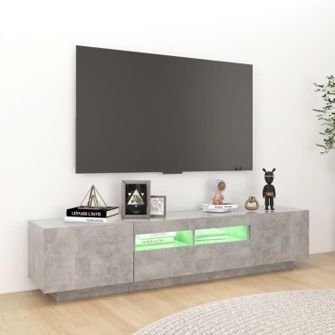 vidaXL Έπιπλο Τηλεόρασης με LED Γκρι Σκυροδέματος 180x35x40cm