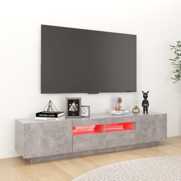 vidaXL Έπιπλο Τηλεόρασης με LED Γκρι Σκυροδέματος 180x35x40cm