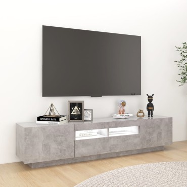 vidaXL Έπιπλο Τηλεόρασης με LED Γκρι Σκυροδέματος 180x35x40cm