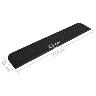 vidaXL Ράμπες Πεζοδρομίου / Πόρτας 2 τεμ. 110x21x2,5 εκ. από Καουτσούκ