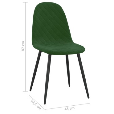 vidaXL Καρέκλες Τραπεζαρίας 4 τεμ. Σκούρο Πράσινο Βελούδινες 45x53,5x83cm