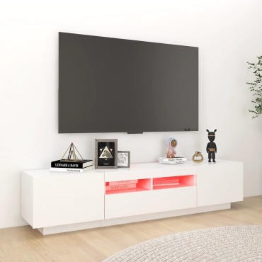 vidaXL Έπιπλο Τηλεόρασης με LED Λευκό 180x35x40cm