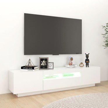 vidaXL Έπιπλο Τηλεόρασης με LED Λευκό 180x35x40cm