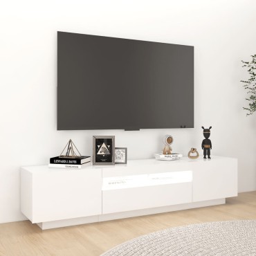 vidaXL Έπιπλο Τηλεόρασης με LED Λευκό 180x35x40cm