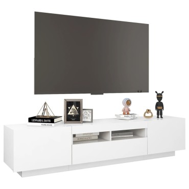vidaXL Έπιπλο Τηλεόρασης με LED Λευκό 180x35x40cm