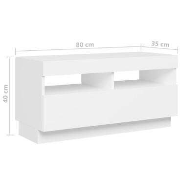 vidaXL Έπιπλο Τηλεόρασης με LED Λευκό 180x35x40cm