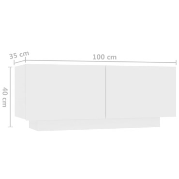 vidaXL Έπιπλο Τηλεόρασης με LED Λευκό 180x35x40cm