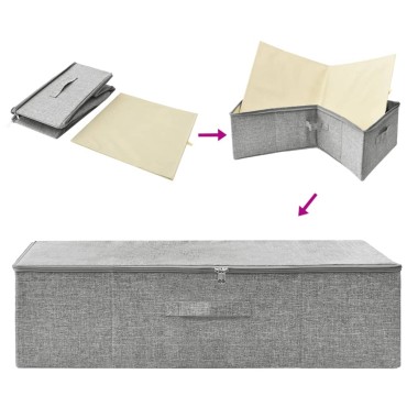 vidaXL Κουτι Αποθήκευσης Γκρι 70 x 40 x 18 εκ. Υφασμάτινο