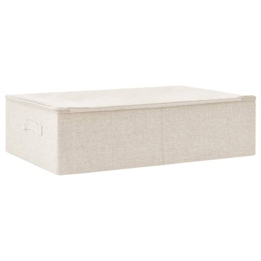 vidaXL Κουτί Αποθήκευσης Κρεμ 70 x 40 x 18 εκ. Υφασμάτινο