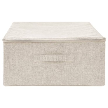vidaXL Κουτί Αποθήκευσης Κρεμ 70 x 40 x 18 εκ. Υφασμάτινο