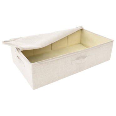 vidaXL Κουτί Αποθήκευσης Κρεμ 70 x 40 x 18 εκ. Υφασμάτινο