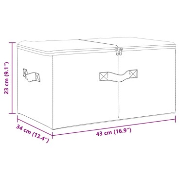 vidaXL Κουτιά Αποθήκευσης 2 τεμ. Κρεμ 43 x 34 x 23 εκ. Υφασμάτινα