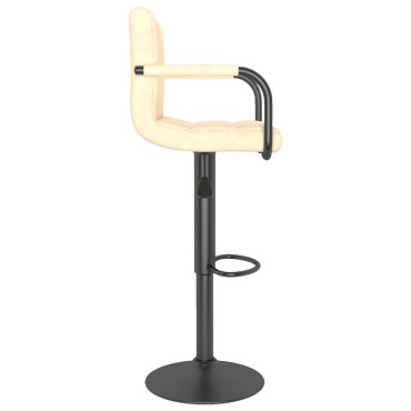 vidaXL Σκαμπό Μπαρ 2 τεμ. Κρεμ Βελούδινα 48x47x(90-111)cm