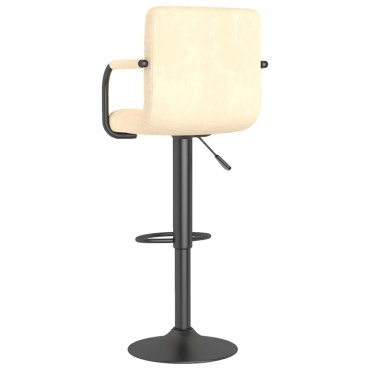 vidaXL Σκαμπό Μπαρ 2 τεμ. Κρεμ Βελούδινα 48x47x(90-111)cm