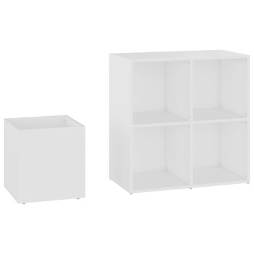 vidaXL Παπουτσοθήκη Χολ Λευκή 105x35,5x70cm από Επεξ. Ξύλο