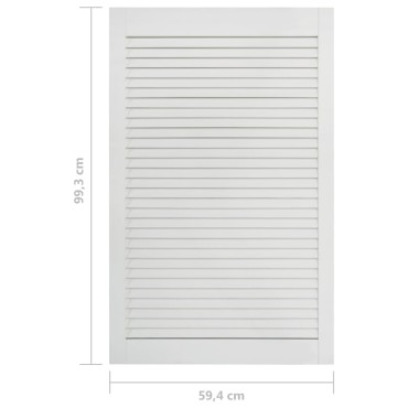 vidaXL Πορτάκι με Περσίδες Λευκό 99,3x59,4 εκ. από Μασίφ Ξύλο Πεύκου