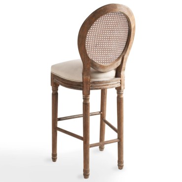 vidaXL Σκαμπό Μπαρ 2 τεμ. Λευκά από Λινό Ύφασμα 48x52x123cm