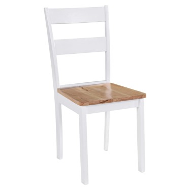 vidaXL Καρέκλες Τραπεζαρίας 2 τεμ. Λευκές Μασίφ Ξύλο Καουτσουκόδεντρου 40,5x47,5x95,5cm